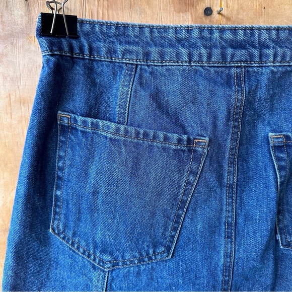 Aeropostale Aero High Rise Rigid Denim Exposed Button Mini Skirt - Picture 3 of 8